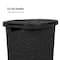 Mind Reader 60L Ventilated Slim Laundry Hamper with Cut Out Handles & Attached Hinged Lid, 2ct.